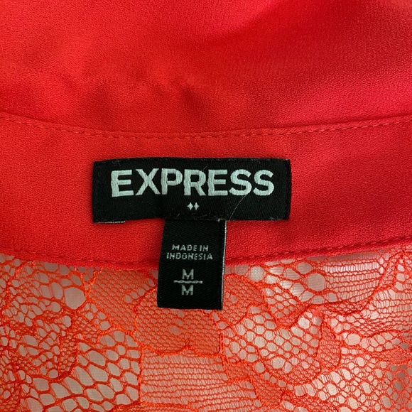 Women's Express Red Sleeveless Top with Lace Detail Size Medium - Picture 5 of 6